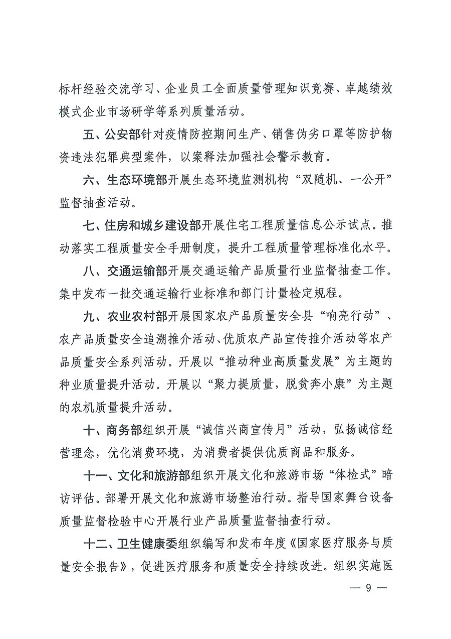 市場監(jiān)管總局等16個部門關(guān)于開展2020年全國&ldquo;質(zhì)量月&rdquo;活動的通知（國市監(jiān)質(zhì)〔2020〕133號）