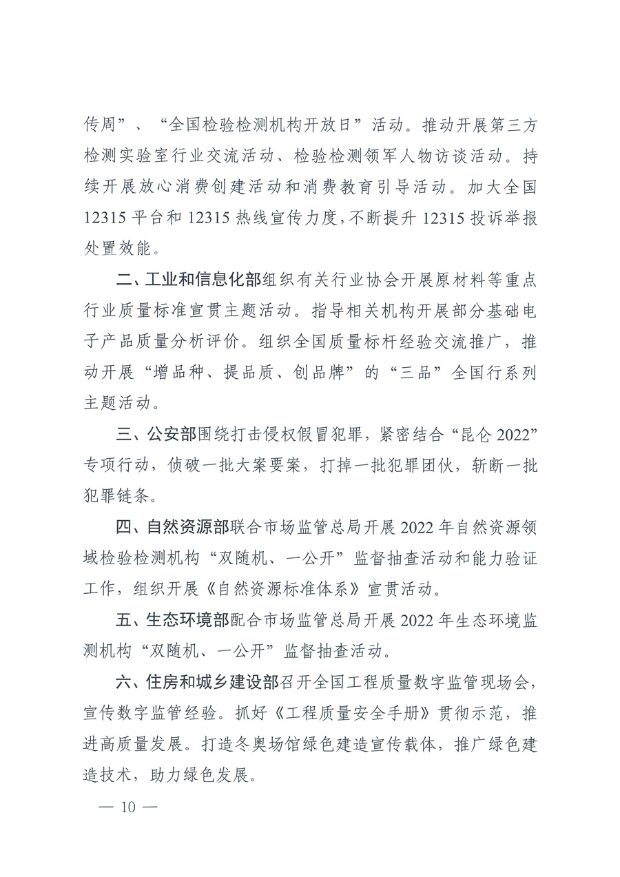 市場(chǎng)監(jiān)管總局等21個(gè)部委（部門）發(fā)文部署開展2022年全國&ldquo;質(zhì)量月&rdquo;活動(dòng)（國市監(jiān)質(zhì)發(fā)〔2022〕76號(hào)）